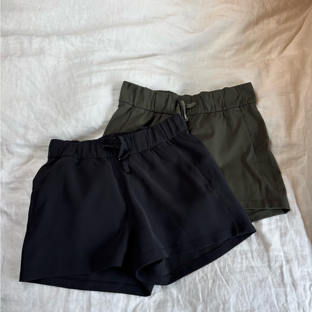 Lululemon Athletica Set of Black and Olive Green Shorts - Picture 4 of 5